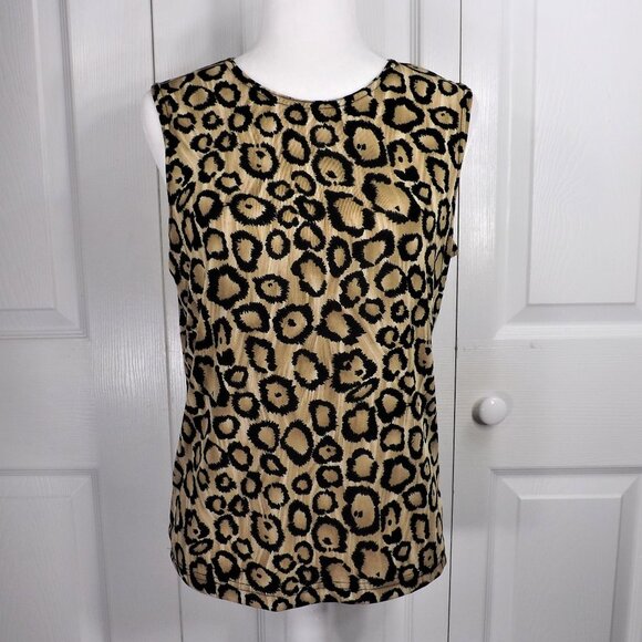 Frazier Lawrence Lg Leopard Print Sleeveless Top L - Picture 5 of 13